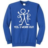 Funny Yes I Work Out Parents and Kids Sweatshirt