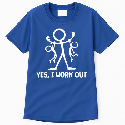 Funny Yes I Work Out Parents and Kids Tall T-Shirt