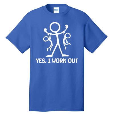 Funny Yes I Work Out Parents and Kids Tall T-Shirt