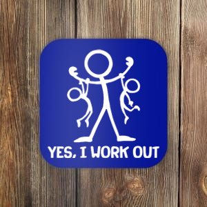 Funny Yes I Work Out Parents and Kids Coaster