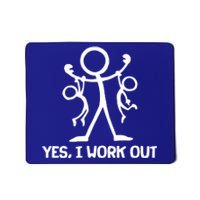 Funny Yes I Work Out Parents and Kids Mousepad