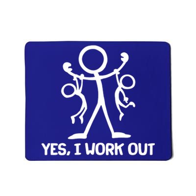 Funny Yes I Work Out Parents and Kids Mousepad