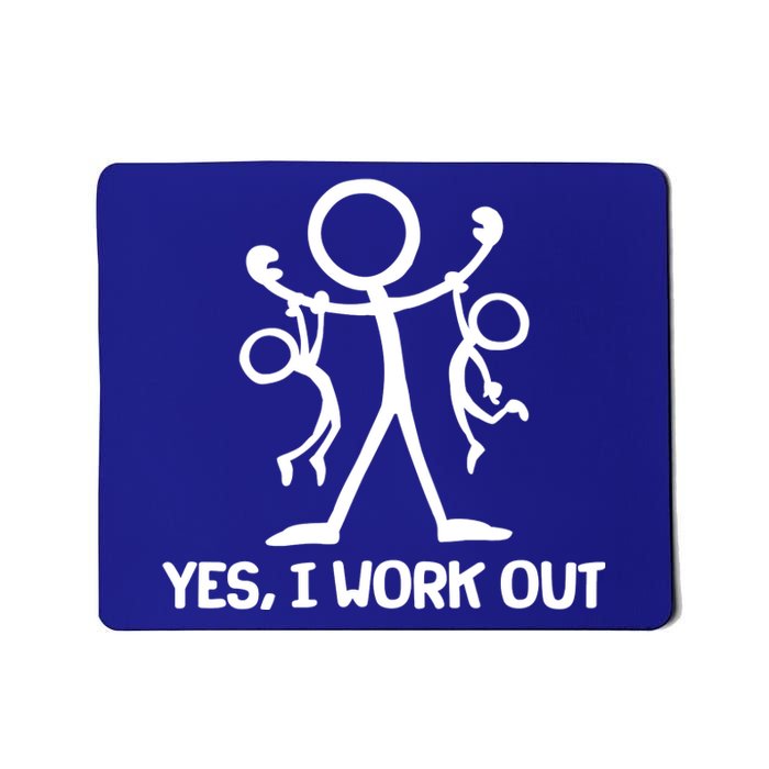 Funny Yes I Work Out Parents and Kids Mousepad