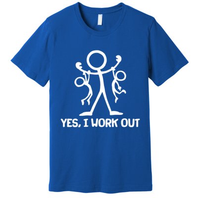 Funny Yes I Work Out Parents and Kids Premium T-Shirt