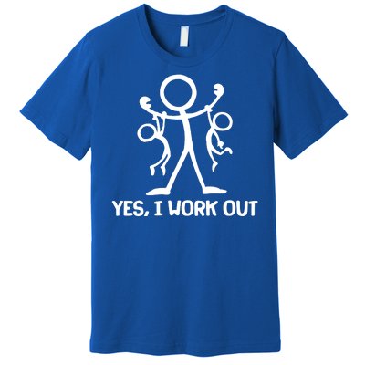 Funny Yes I Work Out Parents and Kids Premium T-Shirt