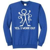 Funny Yes I Work Out Parents and Kids Tall Sweatshirt