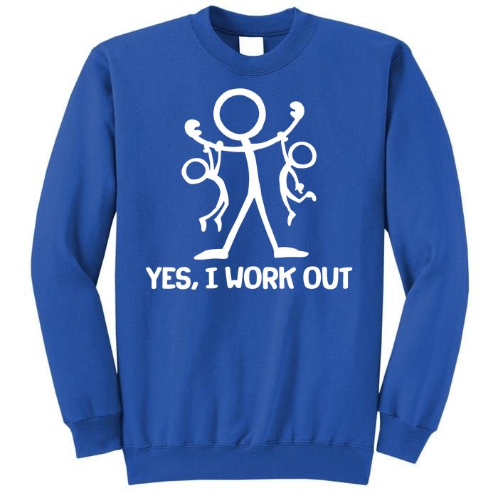 Funny Yes I Work Out Parents and Kids Tall Sweatshirt