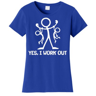 Funny Yes I Work Out Parents and Kids Women's T-Shirt