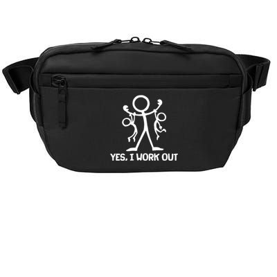 Funny Yes I Work Out Parents and Kids Crossbody Pack