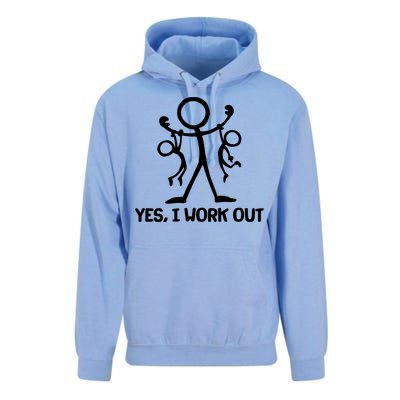 Funny Yes I Work Out Parents and Kids Unisex Surf Hoodie