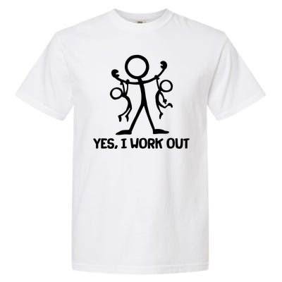 Funny Yes I Work Out Parents and Kids Garment-Dyed Heavyweight T-Shirt