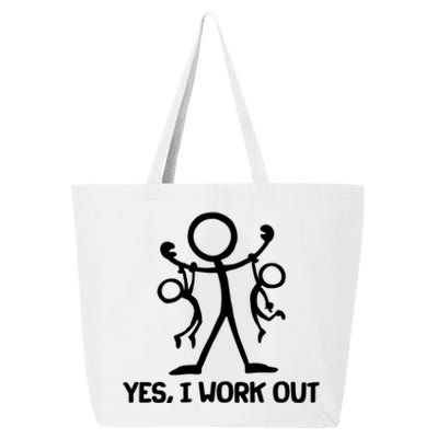 Funny Yes I Work Out Parents and Kids 25L Jumbo Tote