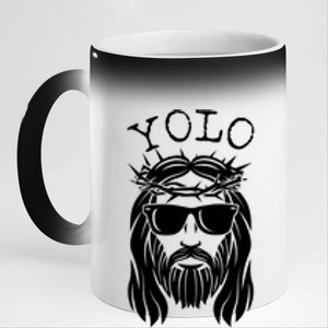 Funny Yolo J/K BRB Jesus Resurrection  11oz Black Color Changing Mug