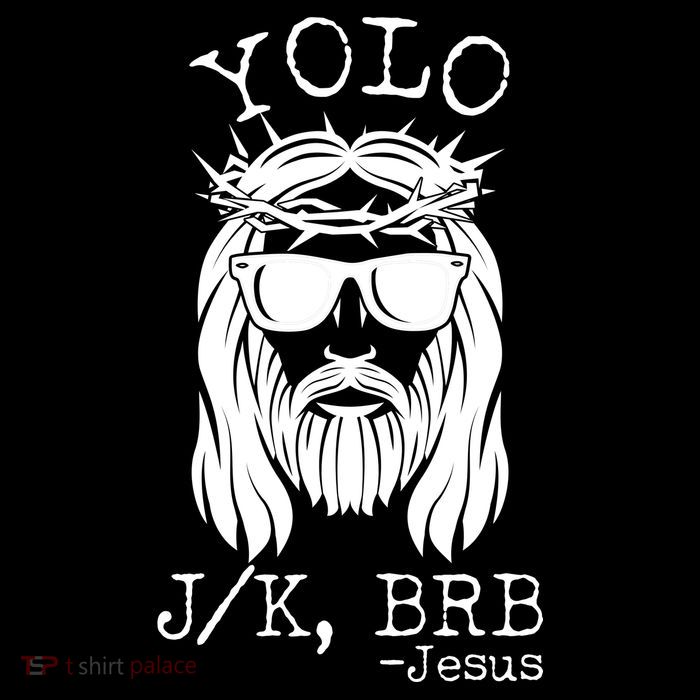 Funny Yolo J/K BRB Jesus Resurrection  Sustainable Bucket Hat