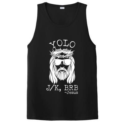 Funny Yolo J/K BRB Jesus Resurrection  PosiCharge Competitor Tank