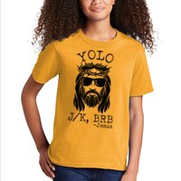 Funny Yolo J/K BRB Jesus Resurrection  Kids T-Shirt
