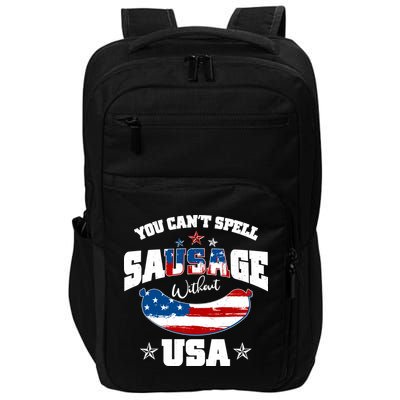 Funny You Can't Spell Sausage Without USA Impact Tech Backpack