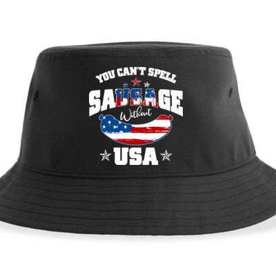 Funny You Can't Spell Sausage Without USA Sustainable Bucket Hat