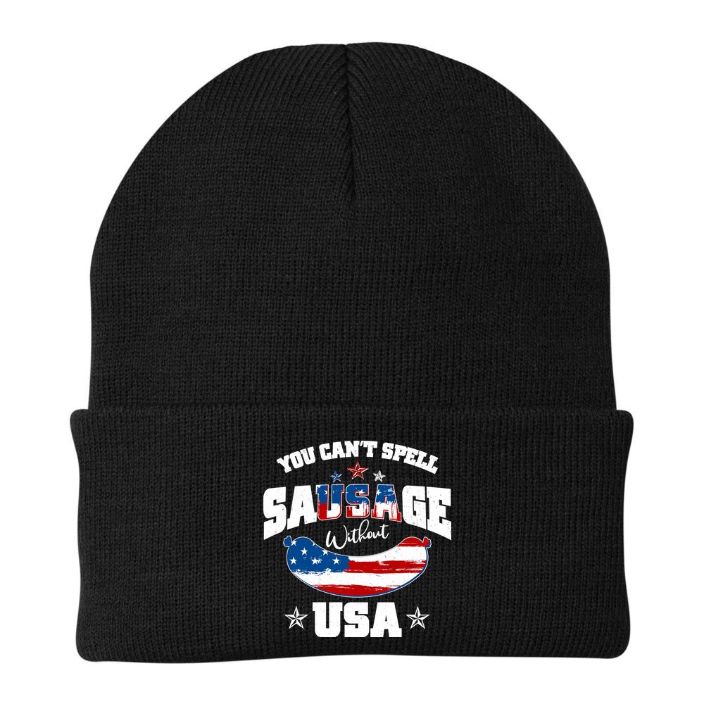 Funny You Can't Spell Sausage Without USA Beanie