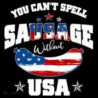 Funny You Can't Spell Sausage Without USA Baby Bodysuit