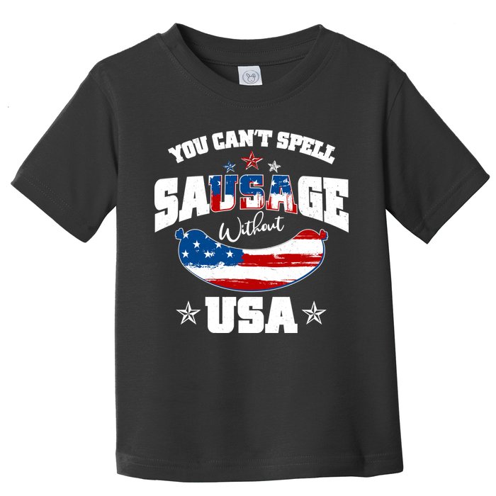 Funny You Can't Spell Sausage Without USA Toddler T-Shirt