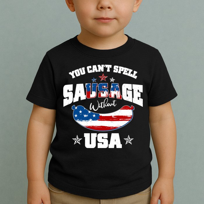 Funny You Can't Spell Sausage Without USA Toddler T-Shirt