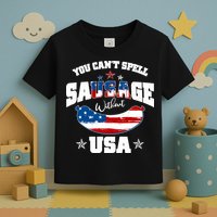 Funny You Can't Spell Sausage Without USA Toddler T-Shirt