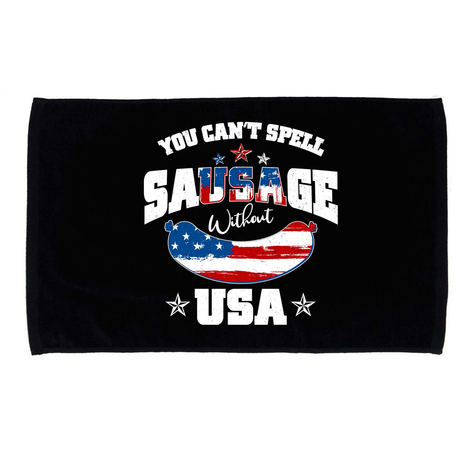 Funny You Can't Spell Sausage Without USA Microfiber Hand Towel