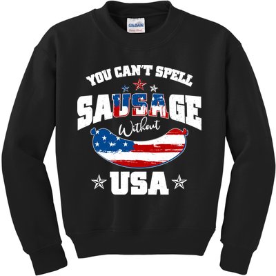 Funny You Can't Spell Sausage Without USA Kids Sweatshirt