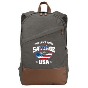 Funny You Can't Spell Sausage Without USA Cotton Canvas Backpack