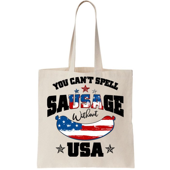 Funny You Can't Spell Sausage Without USA Tote Bag