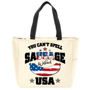 Funny You Can't Spell Sausage Without USA Zip Tote Bag