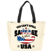 Funny You Can't Spell Sausage Without USA Zip Tote Bag