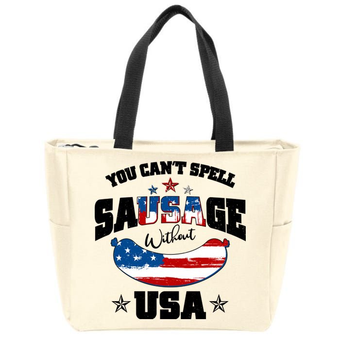 Funny You Can't Spell Sausage Without USA Zip Tote Bag