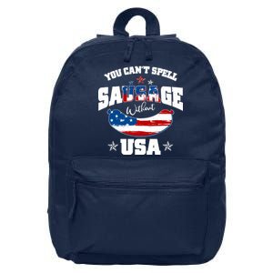 Funny You Can't Spell Sausage Without USA 16 in Basic Backpack