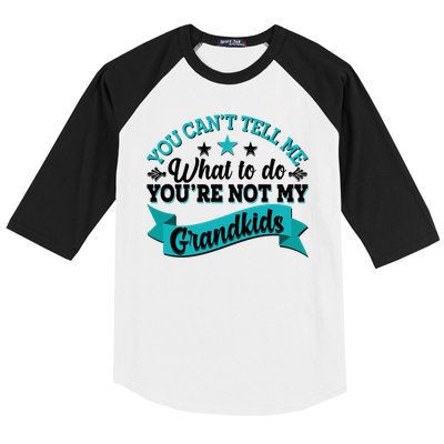 Funny You Can't Tell Me What to do You're Not My Grandkids Baseball Sleeve Shirt