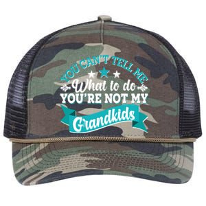 Funny You Can't Tell Me What to do You're Not My Grandkids Retro Rope Trucker Hat Cap