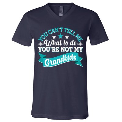 Funny You Can't Tell Me What to do You're Not My Grandkids V-Neck T-Shirt