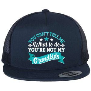 Funny You Can't Tell Me What to do You're Not My Grandkids Flat Bill Trucker Hat