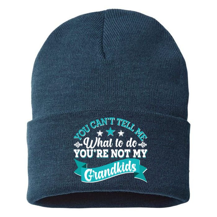 Funny You Can't Tell Me What to do You're Not My Grandkids Sustainable Knit Beanie