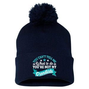 Funny You Can't Tell Me What to do You're Not My Grandkids Pom Pom 12in Knit Beanie