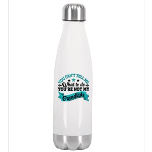 Funny You Can't Tell Me What to do You're Not My Grandkids Stainless Steel Insulated Water Bottle