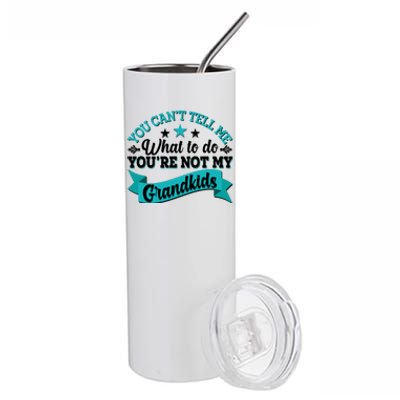 Funny You Can't Tell Me What to do You're Not My Grandkids Stainless Steel Tumbler