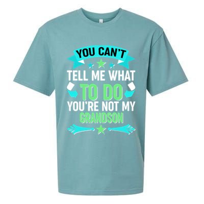 Funny You Can't Tell Me What to do You're Not My Grandson Sueded Cloud Jersey T-Shirt
