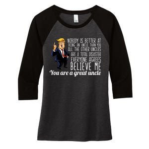 Funny Your A Great Uncle Donald Trump Women's Tri-Blend 3/4-Sleeve Raglan Shirt