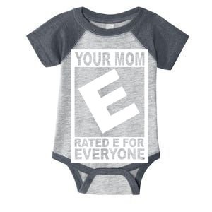 Funny Your Mom Rated E For Everyone Infant Baby Jersey Bodysuit