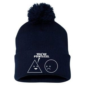 Funny You're Pointless Pom Pom 12in Knit Beanie