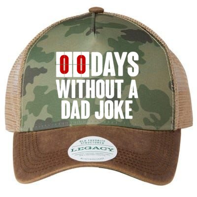 Funny Zero 0 Days Without A Dad Joke Legacy Tie Dye Trucker Hat