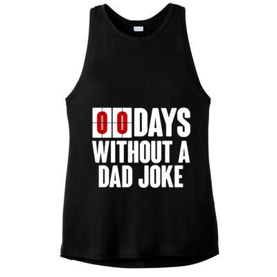 Funny Zero 0 Days Without A Dad Joke Ladies PosiCharge Tri-Blend Wicking Tank