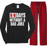 Funny Zero 0 Days Without A Dad Joke Long Sleeve Pajama Set